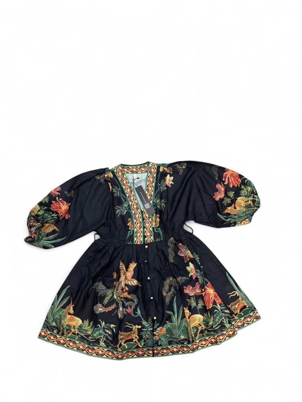 β¨Kiko Kostadinov black dress with floral and flowy silhouetteβ¨